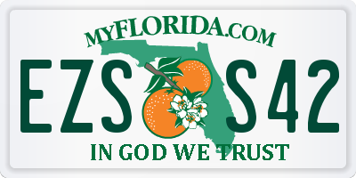 FL license plate EZSS42