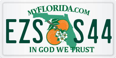 FL license plate EZSS44