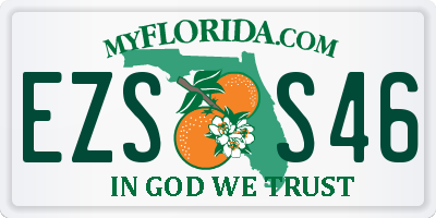 FL license plate EZSS46