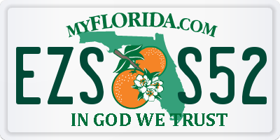 FL license plate EZSS52