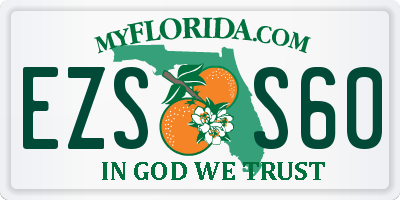 FL license plate EZSS60