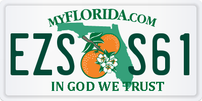 FL license plate EZSS61