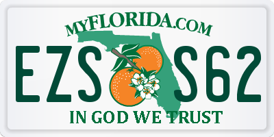 FL license plate EZSS62