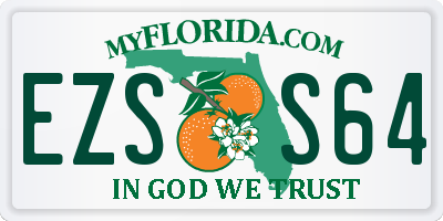 FL license plate EZSS64