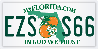 FL license plate EZSS66