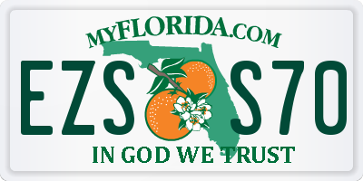 FL license plate EZSS70