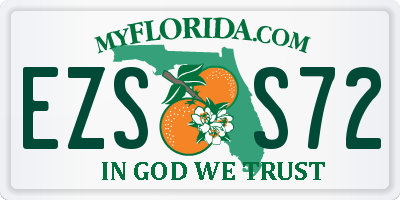 FL license plate EZSS72