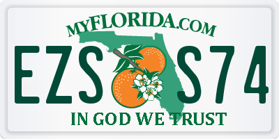 FL license plate EZSS74