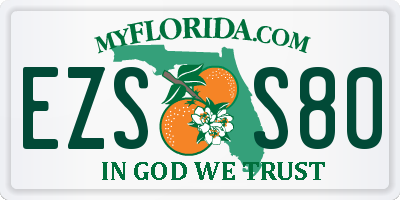 FL license plate EZSS80