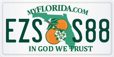 FL license plate EZSS88