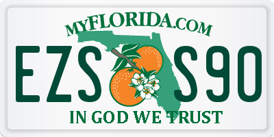 FL license plate EZSS90