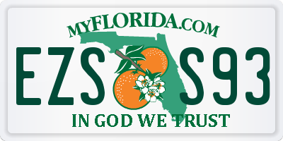 FL license plate EZSS93