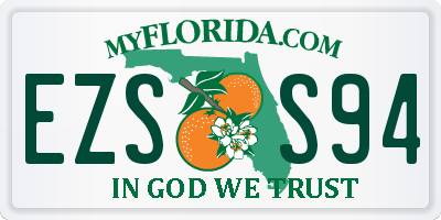 FL license plate EZSS94