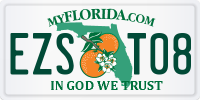 FL license plate EZST08