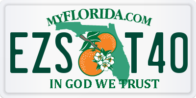 FL license plate EZST40