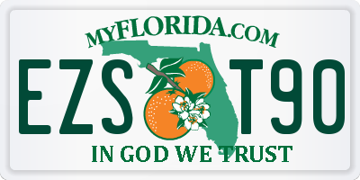 FL license plate EZST90