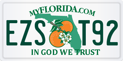 FL license plate EZST92