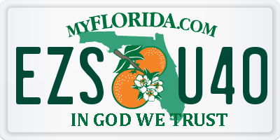 FL license plate EZSU40