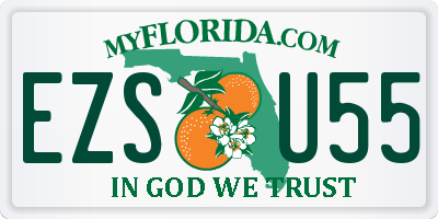 FL license plate EZSU55