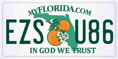 FL license plate EZSU86