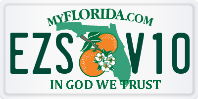 FL license plate EZSV10