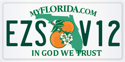 FL license plate EZSV12