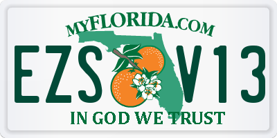 FL license plate EZSV13