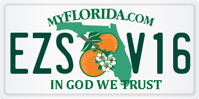 FL license plate EZSV16