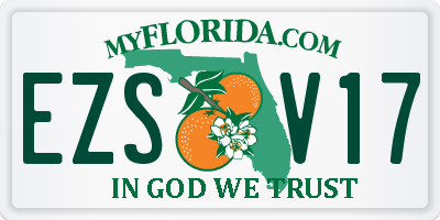 FL license plate EZSV17