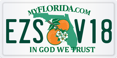 FL license plate EZSV18