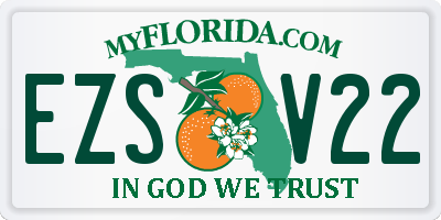 FL license plate EZSV22