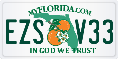 FL license plate EZSV33