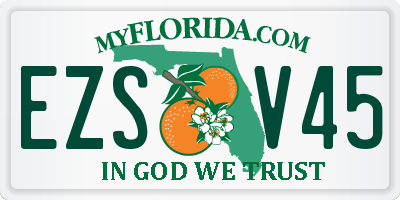 FL license plate EZSV45