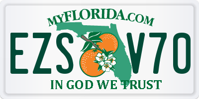 FL license plate EZSV70