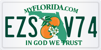 FL license plate EZSV74