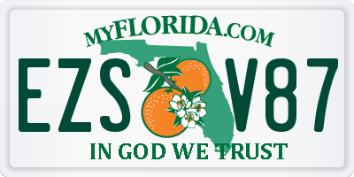 FL license plate EZSV87