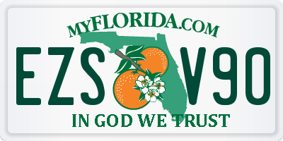 FL license plate EZSV90