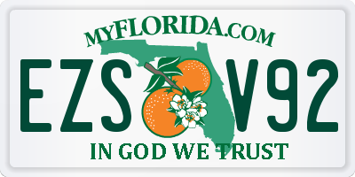 FL license plate EZSV92