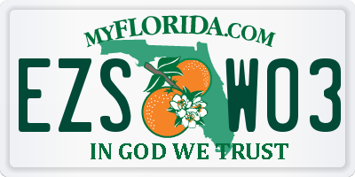 FL license plate EZSW03