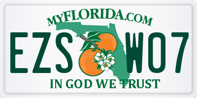 FL license plate EZSW07