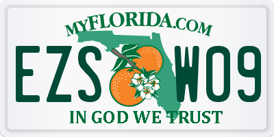 FL license plate EZSW09