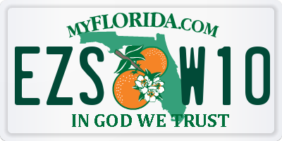 FL license plate EZSW10