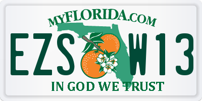 FL license plate EZSW13