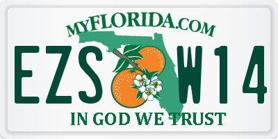 FL license plate EZSW14