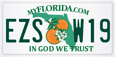 FL license plate EZSW19