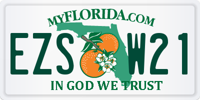 FL license plate EZSW21