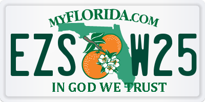 FL license plate EZSW25