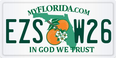 FL license plate EZSW26