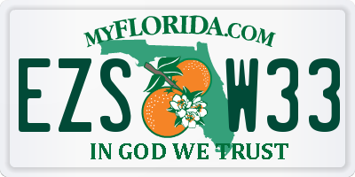 FL license plate EZSW33