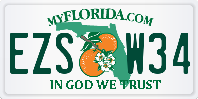 FL license plate EZSW34